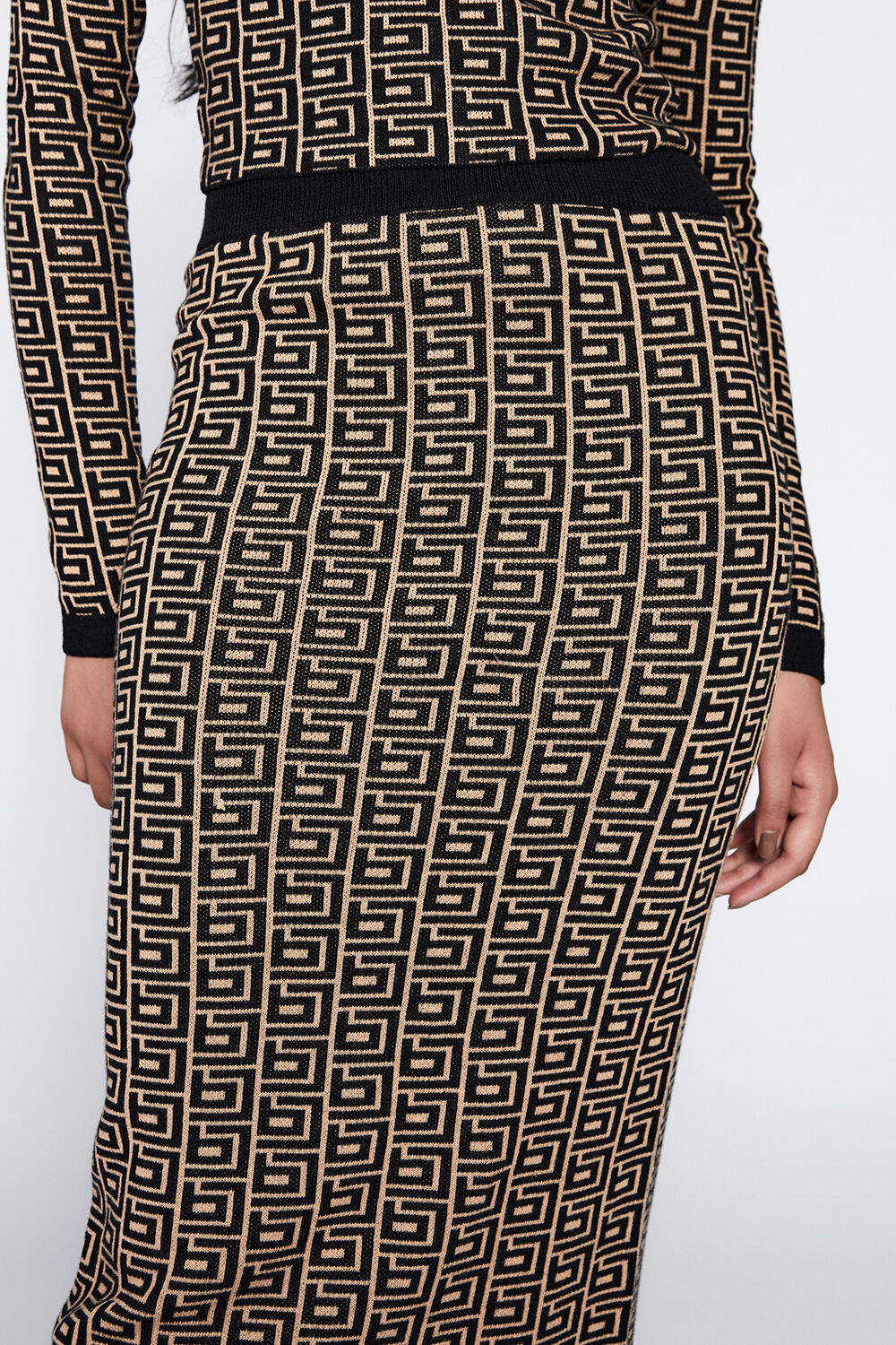 BARDOT LOGO KNIT SKIRT in colour MOONLIGHT
