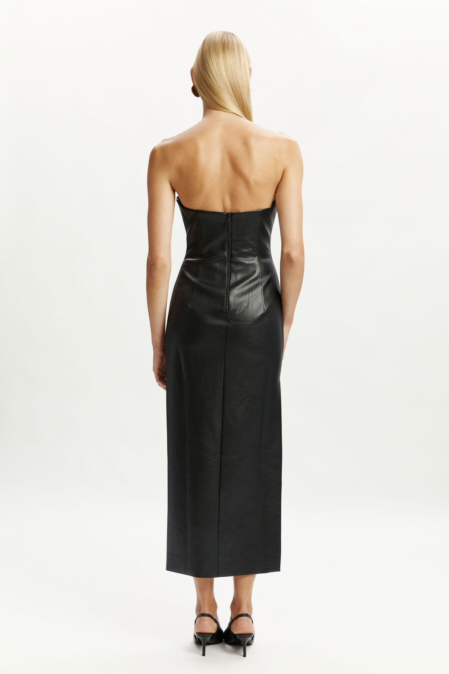 Eleni Vegan Leather Midi Dress