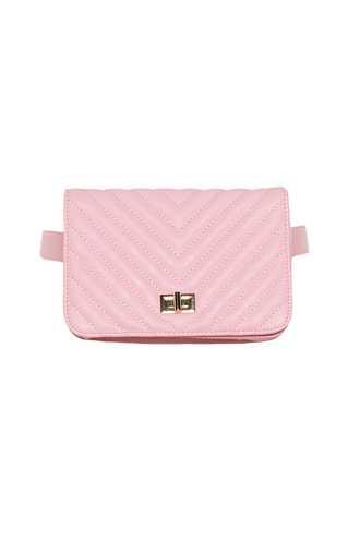 QUILTED BELT BAG in colour PINK CARNATION