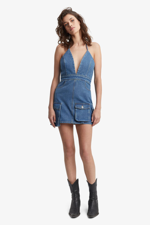ZERAH CARGO MINI DRESS in colour CITADEL