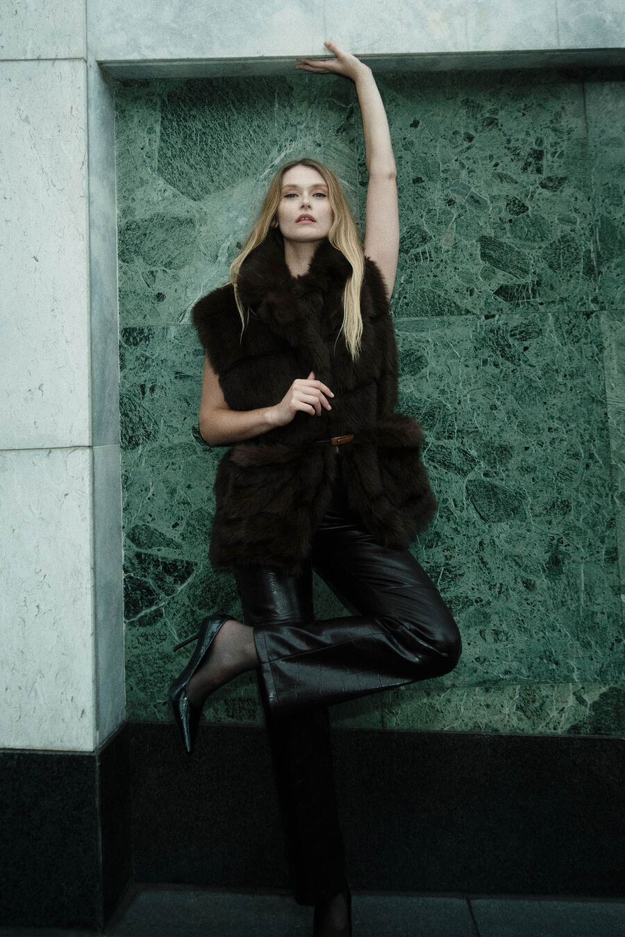 Nia Vegan Croc Leather Pant