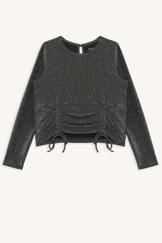 TIA SHIMMER TOP in colour SILVER