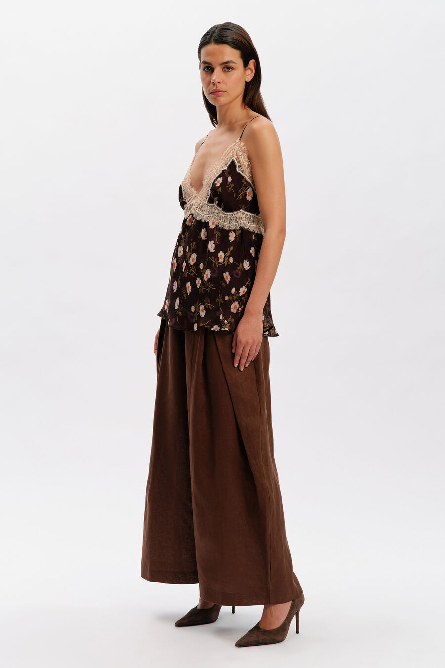 Samira Lace Detail Printed Top