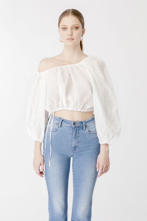 GIANNA ONE SHOULDER TOP in colour CLOUD DANCER