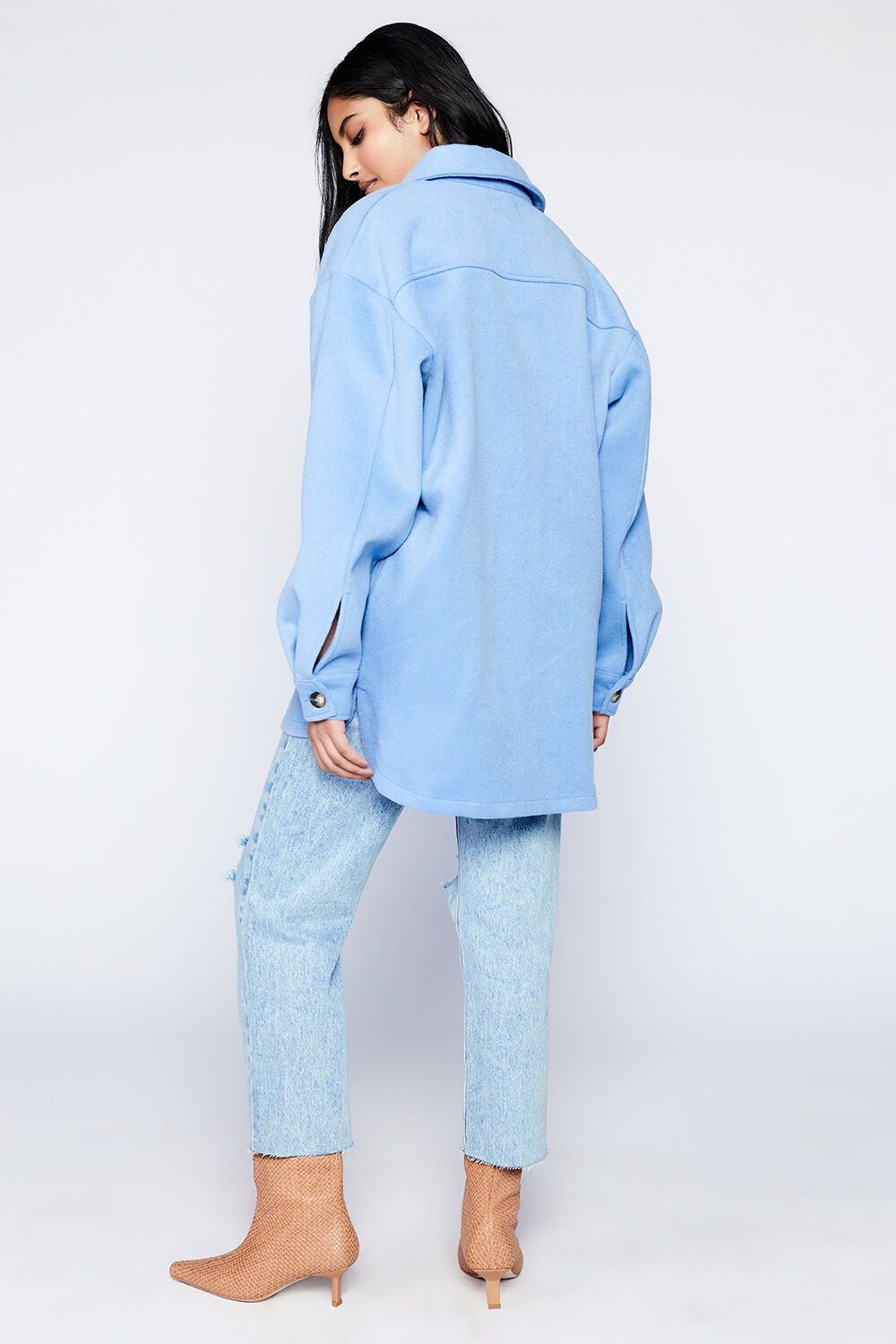 TALIA OVERSHIRT in colour CERULEAN