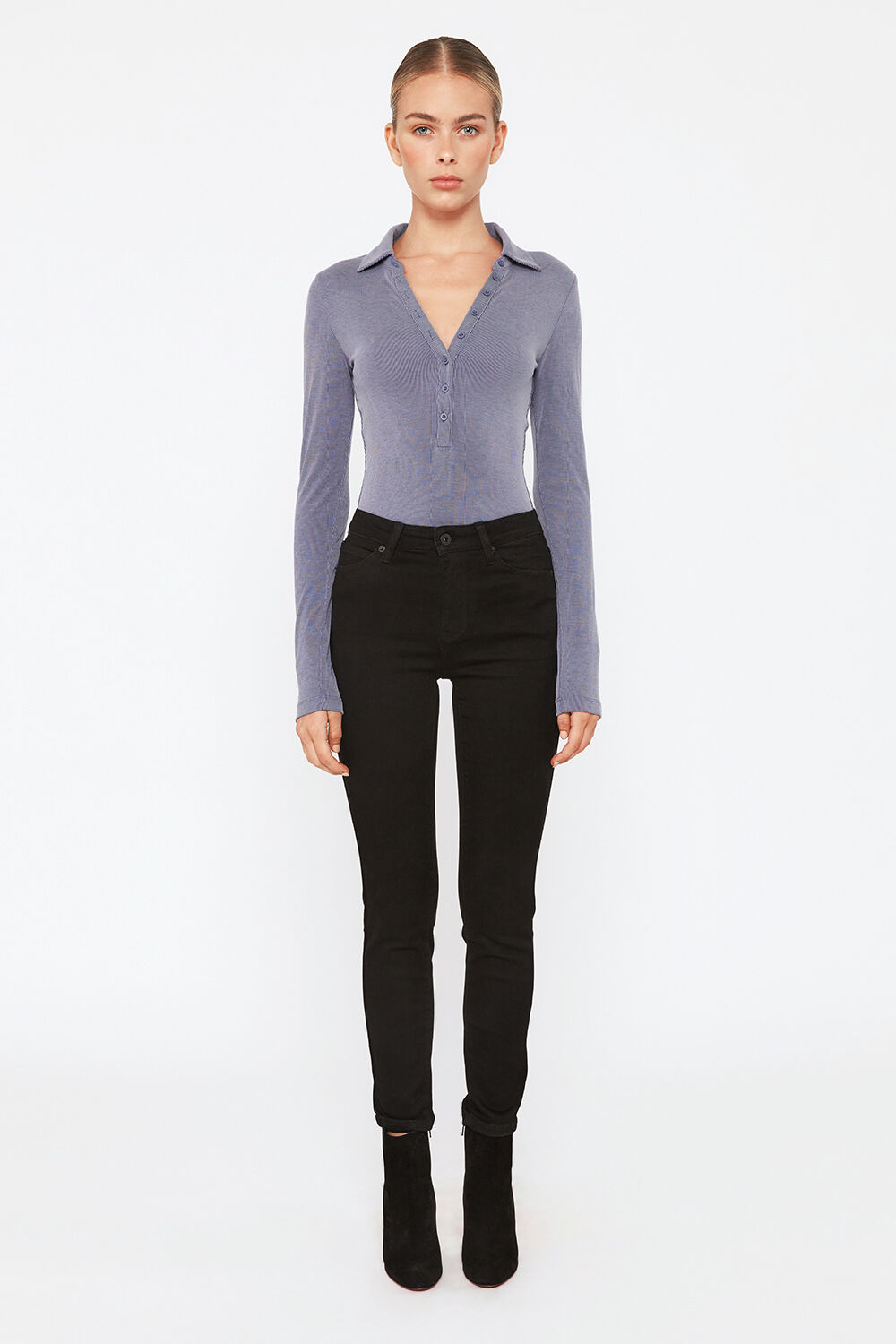 NOEL RIB BODYSUIT in colour TRUE NAVY