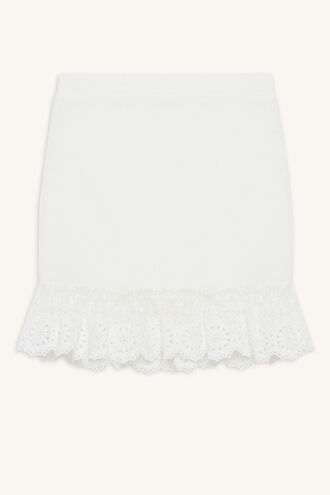 EVAH FRILL SKIRT in colour CLOUD DANCER