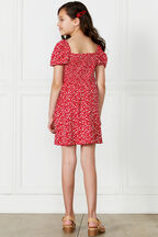 Holly Shirred Dress in colour RIBBON RED