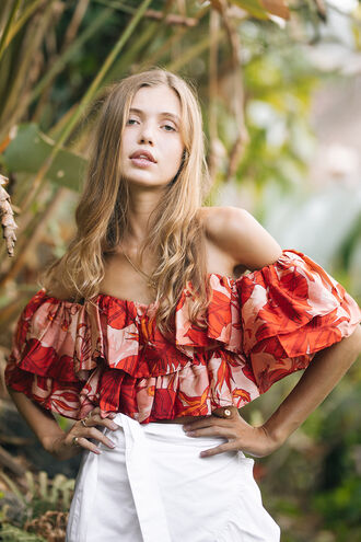 AURORA TOP in colour MINERAL RED