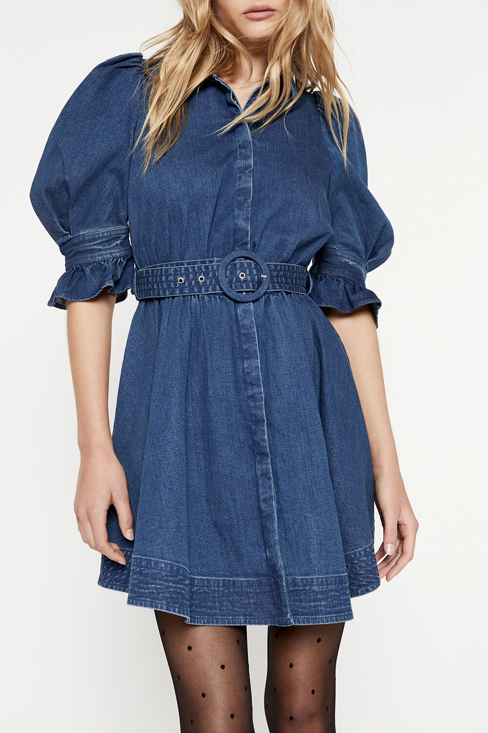 STELLA DENIM DRESS in colour MIDNIGHT NAVY
