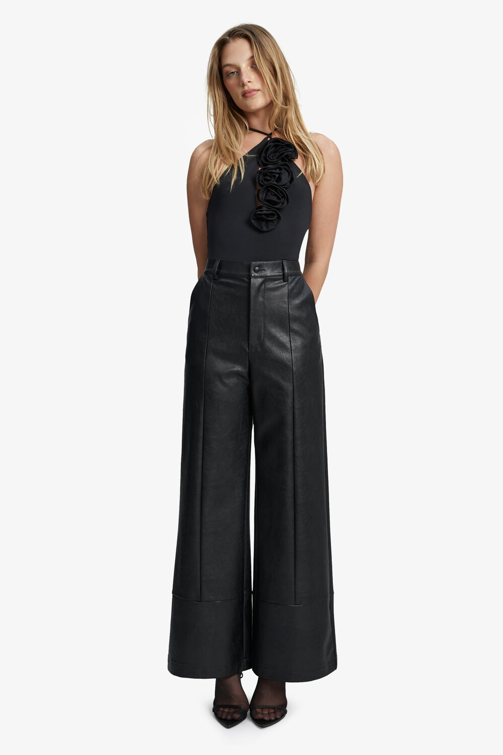 ERIKA JERSEY BODYSUIT in colour CAVIAR