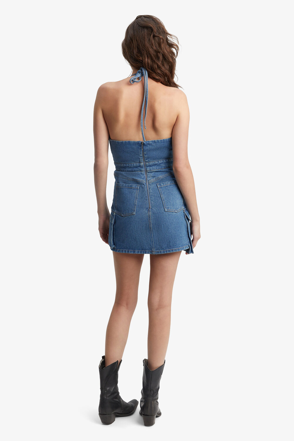 ZERAH CARGO MINI DRESS in colour CITADEL