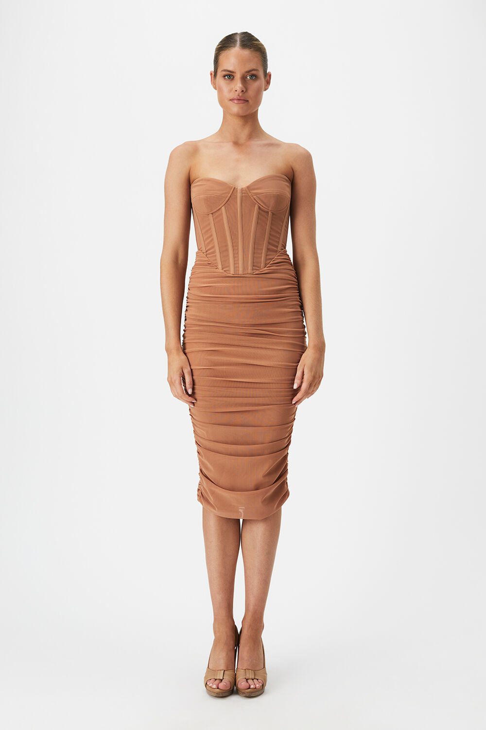 Nude new arrivals bardot dress