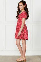 Holly Shirred Dress in colour RIBBON RED