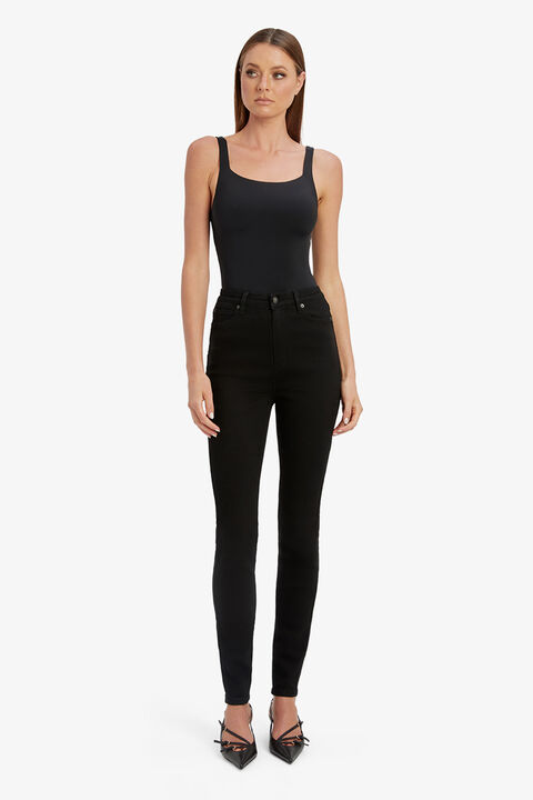 KHLOE SUPER HIGH TALL JEAN in colour CAVIAR