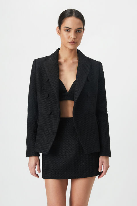 BOUCLE BLAZER in colour CAVIAR