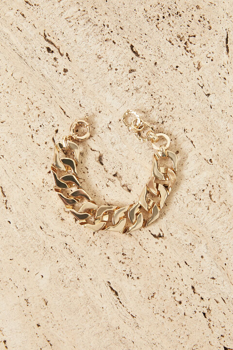 GOLD PLATED CHUNKY BRACELET in colour GOLD EARTH