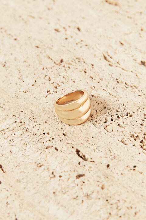 SANDY TRIPLE RING in colour GOLD EARTH