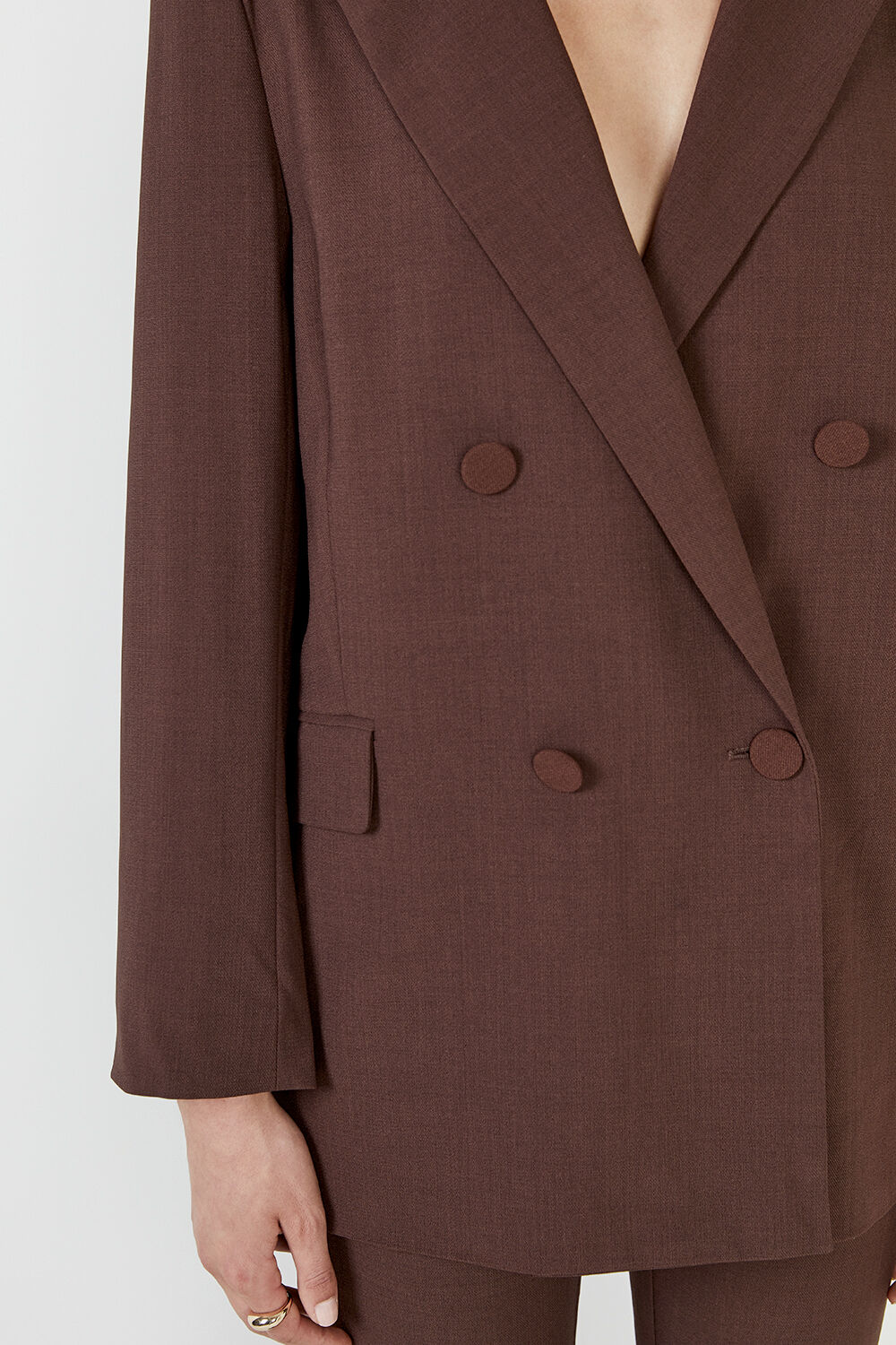 THE OVER SIZED BLAZER in colour BITTER CHOCOLATE