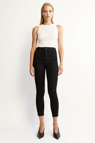 KHLOE HI CROP JEAN in colour CAVIAR