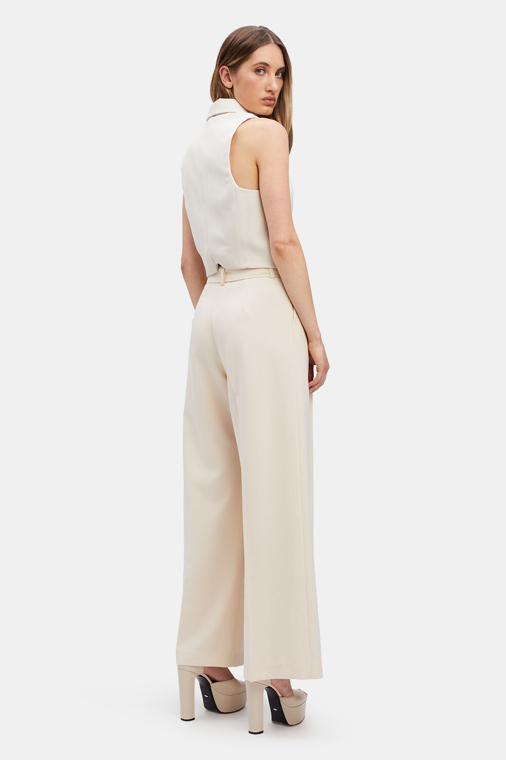 RUMOUR PIN TUCK PANT in colour MOONLIGHT