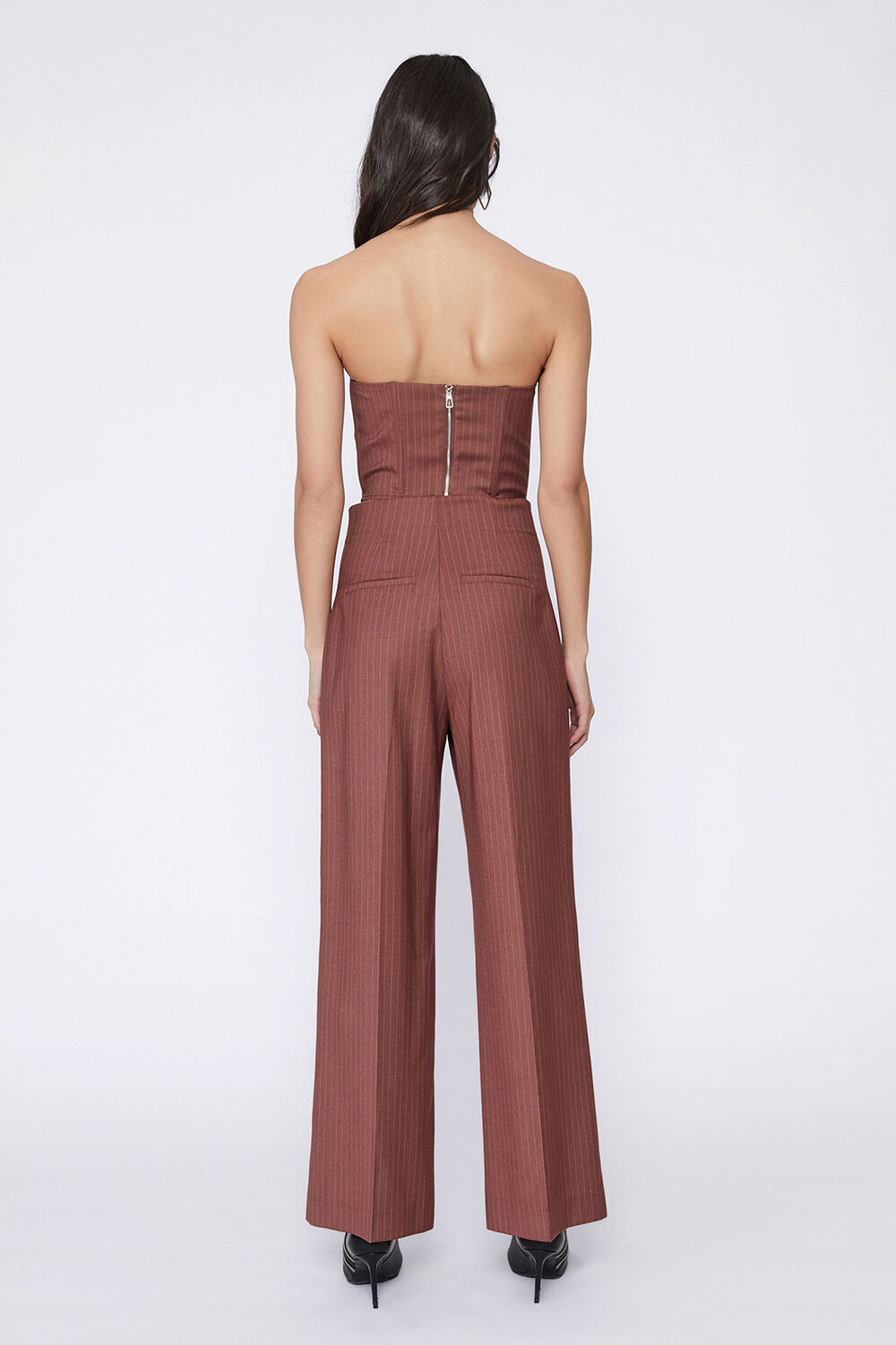 PIN STRIPE BUSTIER in colour CHESTNUT STRIPE