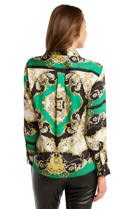 SCARF PRINT SHIRT in colour CLASSIC GREEN