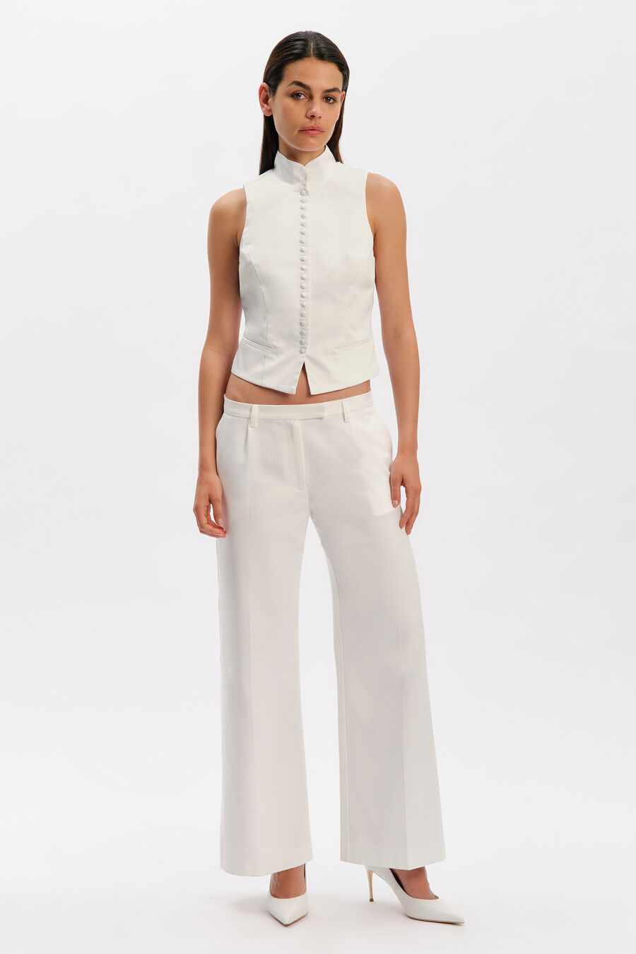 Esma Button Front Cotton Top