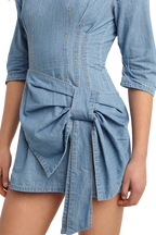 DENIM WATERFALL DRESS in colour WINTER SKY