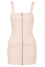 PINK DENIM ZIP DRESS in colour SHRINKING VIOLET