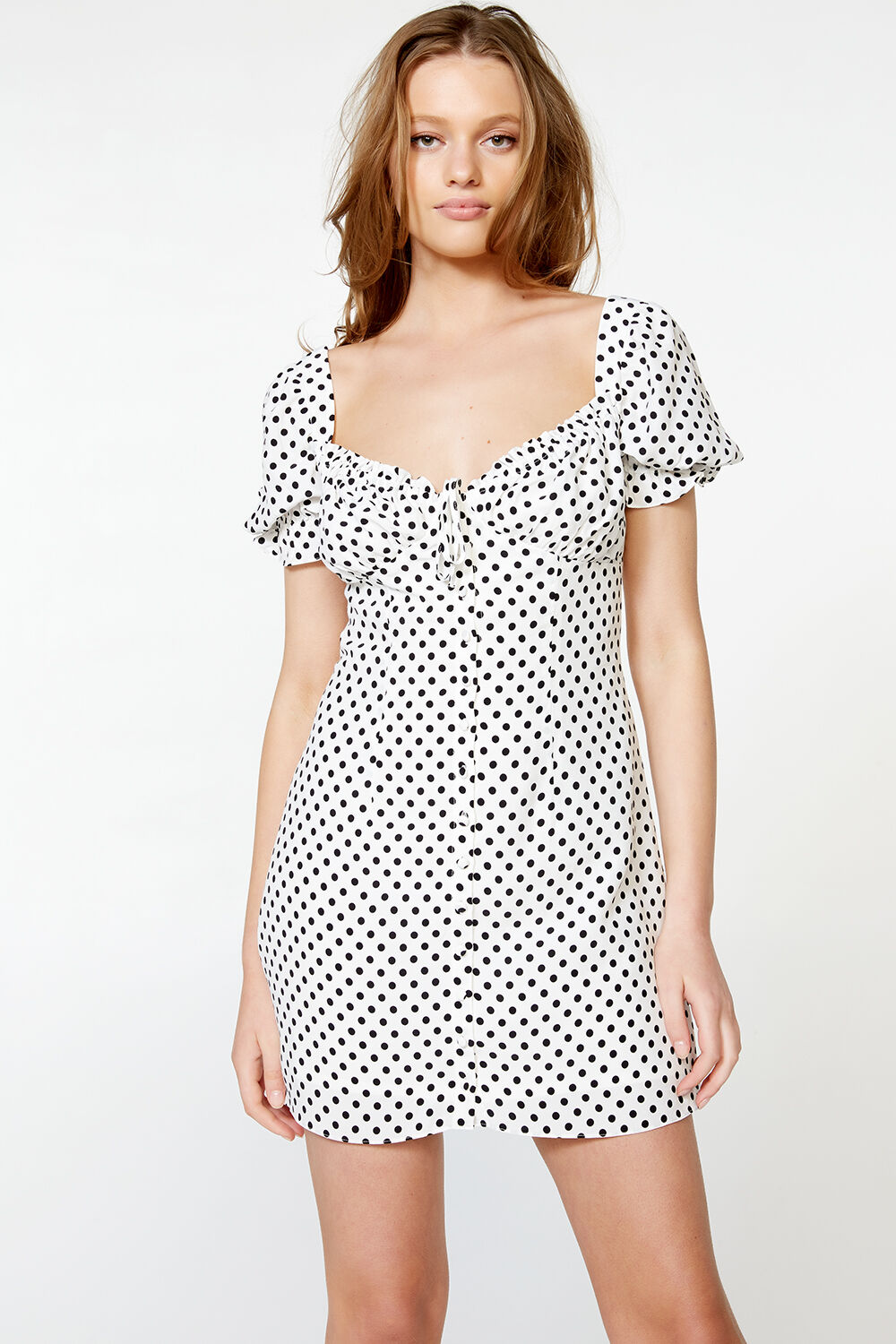 PRESLEY MINI DRESS in colour CLOUD DANCER