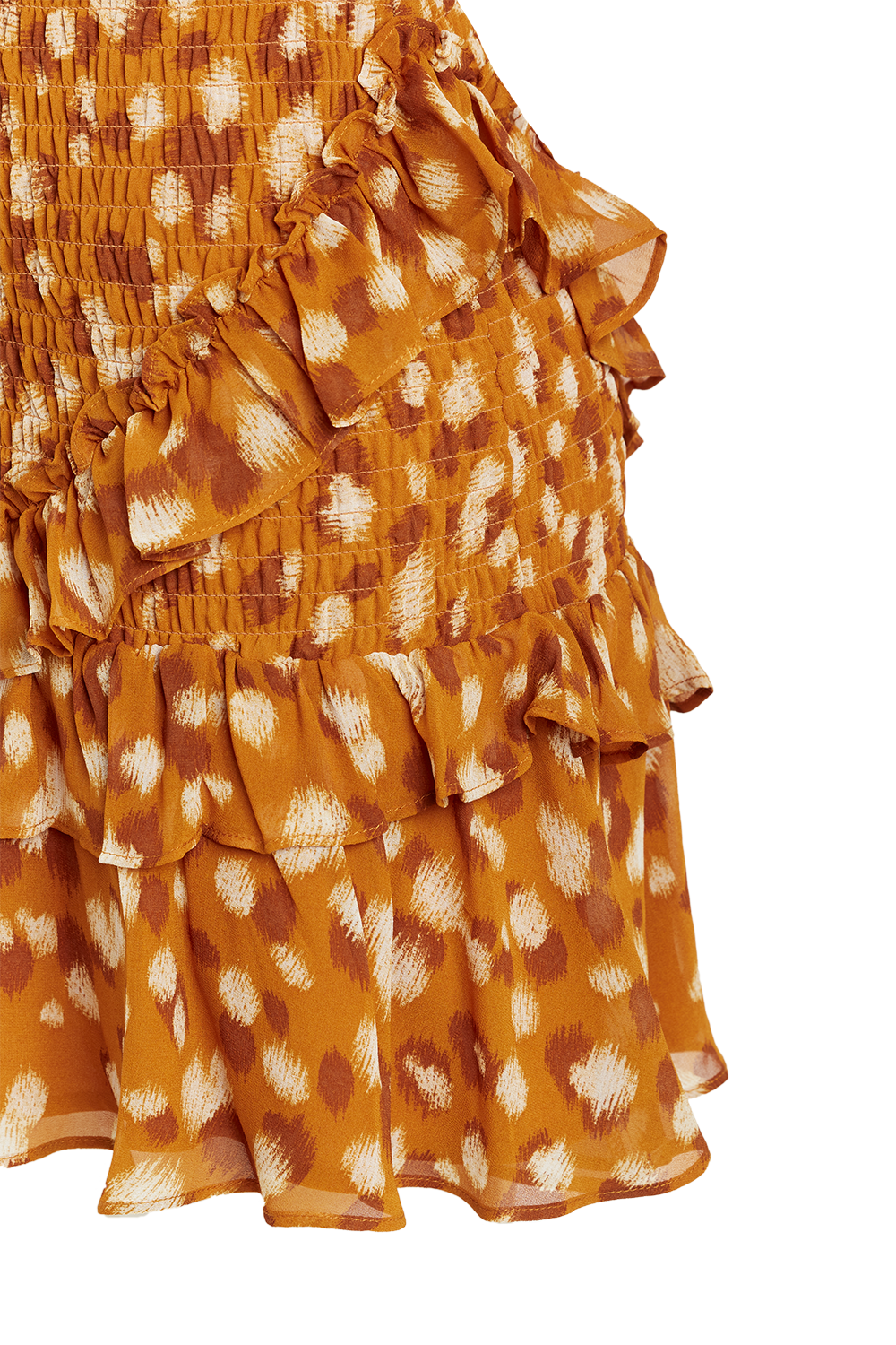 BAMBINA FRILL DRESS in colour GOLDEN OCHRE