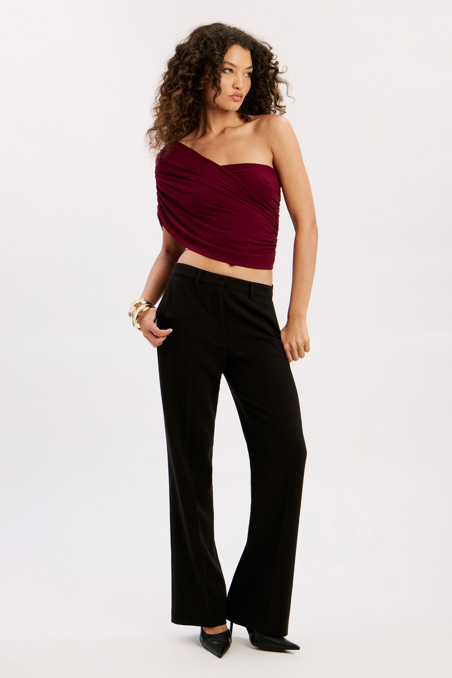 Harley One Shoulder Mesh Top