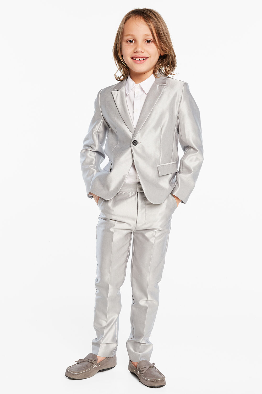 Grey Suit Jacket Khaki Pants