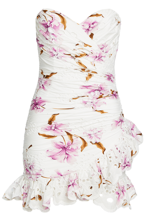 FLORAL PRINT DRESS in colour BLANC DE BLANC