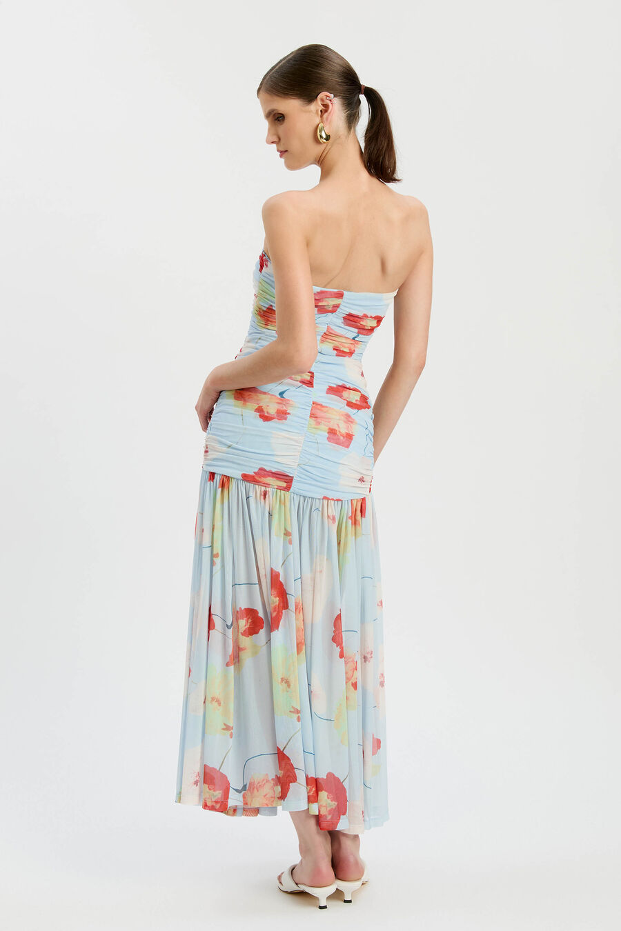 Solana Printed Mesh Maxi Dress
