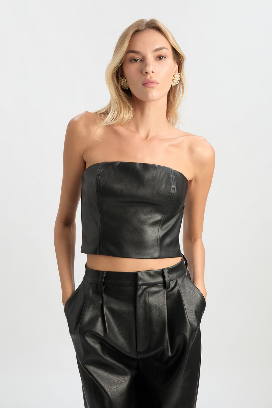 Kelsa Vegan Leather Top