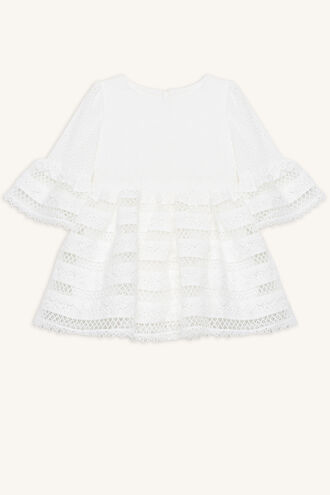 SELMA TRIM DRESS in colour CLOUD DANCER