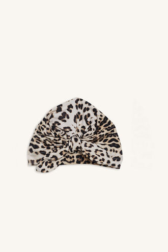 LEOPARD BOW HEADWRAP in colour ANTELOPE