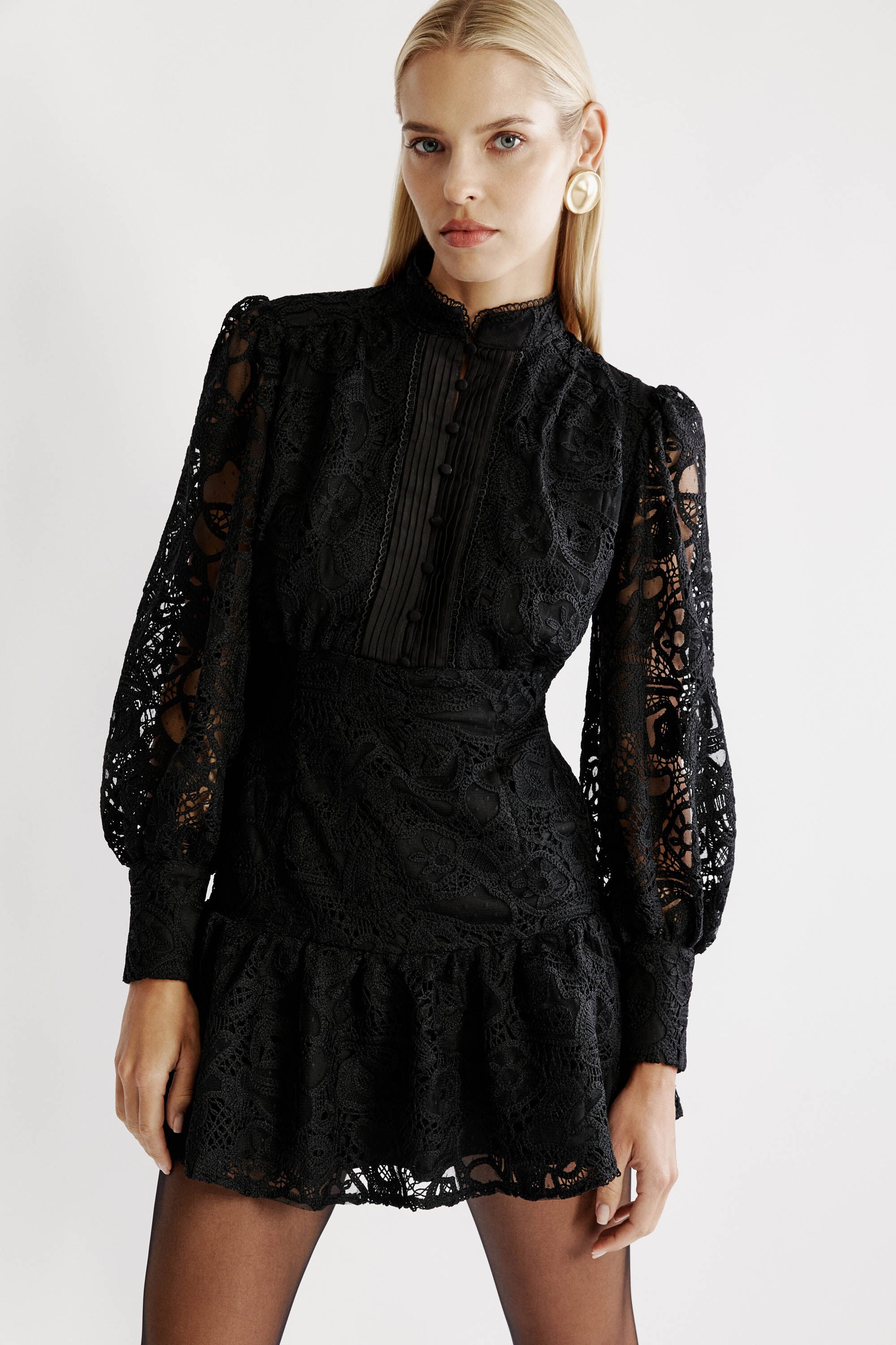 embroidered mini dresses Adalira White Mini Dress: Embroidered Fit & Flare by Raas S / White main image 0