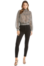 BEBE SHIRRED TOP in colour BRIGHT WHITE