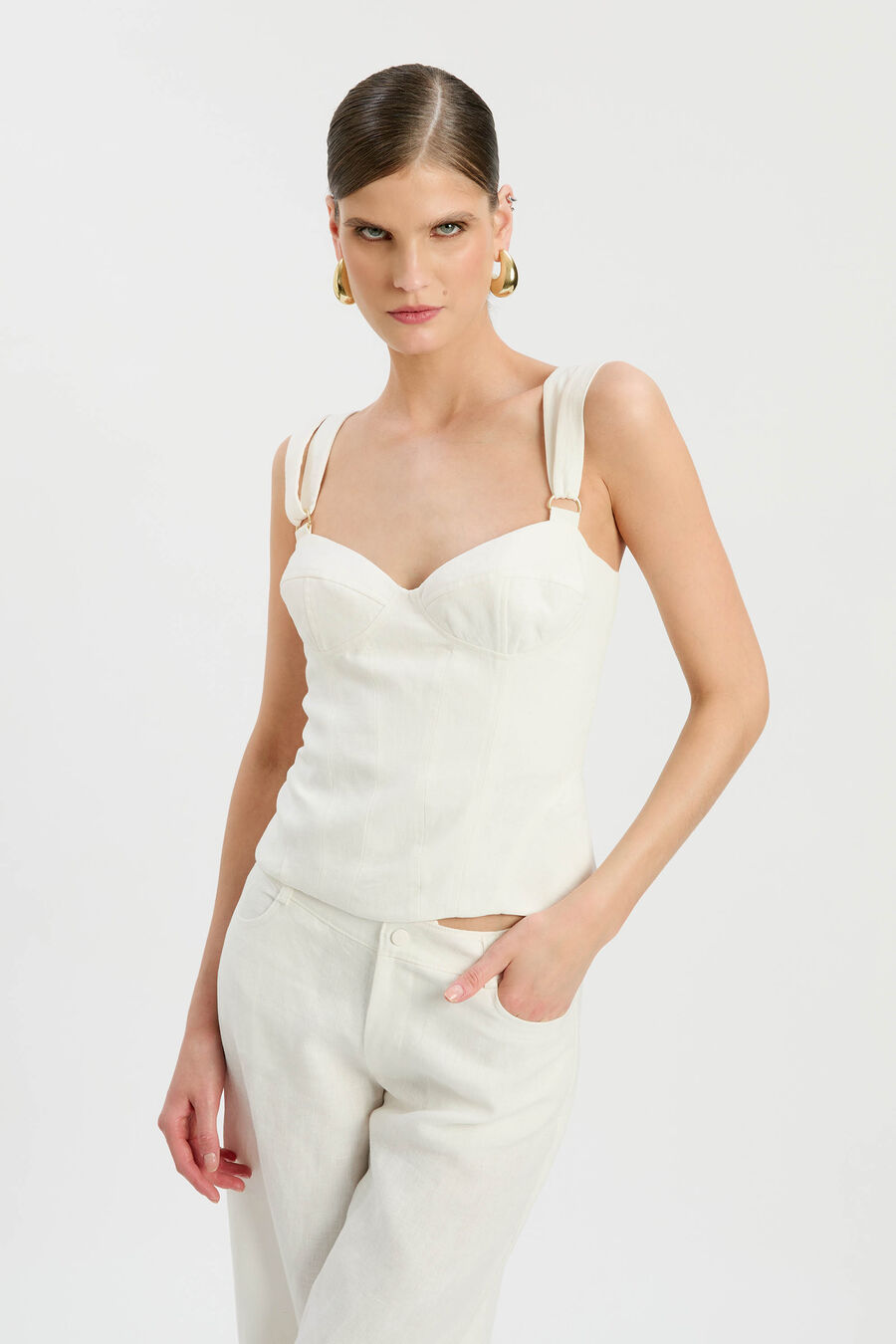 Serafina Linen Corset Top