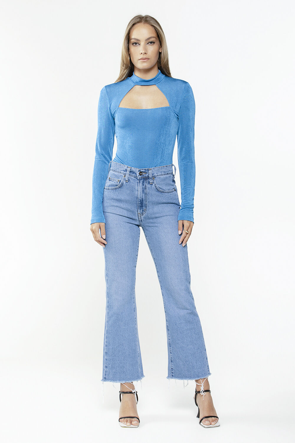 HANNA CUT OUT TOP in colour BRIGHT COBALT