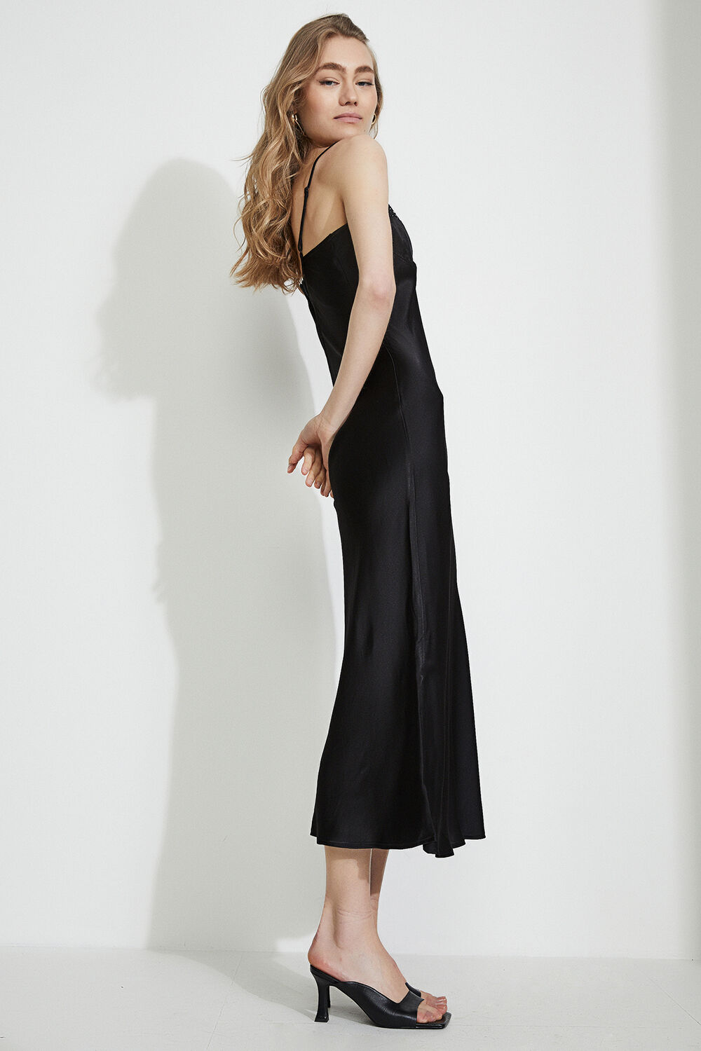 bardot black slip dress