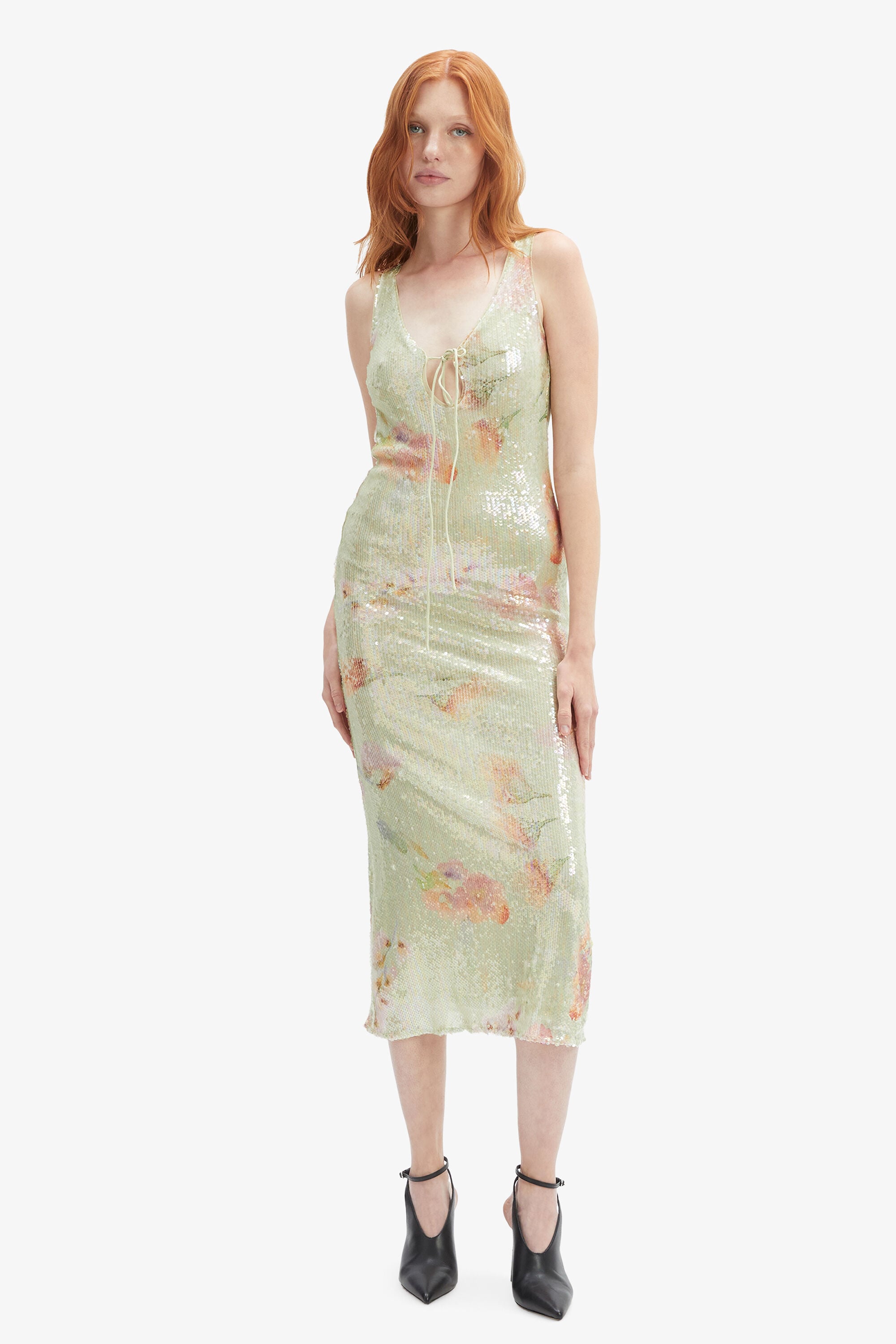 bardot green sequin dress Floral Bardot Sequin Maxi Dress Green