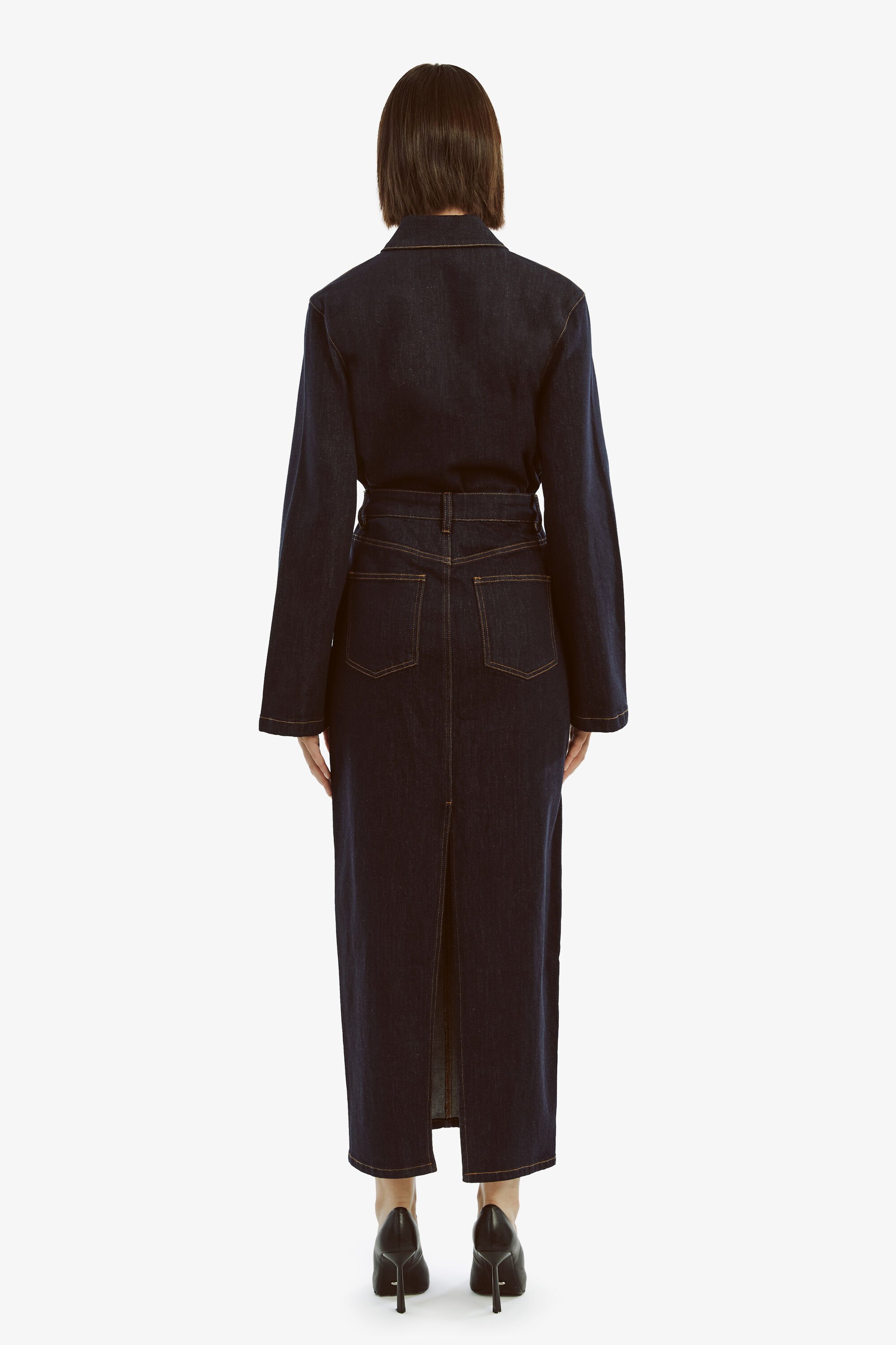スカート AVANDRESS Evelyn Long Denim Skirt BLACK AD43SK18BK Designer fashion, Seoul-fully created | W Concept
