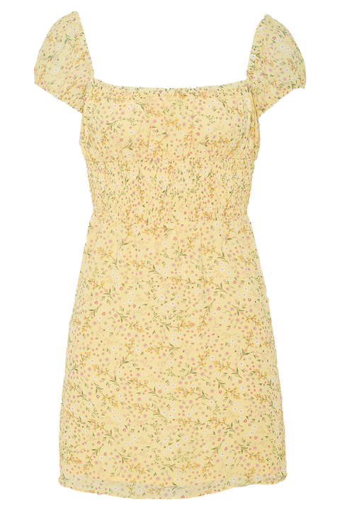 ELISA MINI DRESS in colour VIBRANT YELLOW