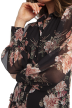 NAVY FLORAL DRESS in colour ESTATE BLUE