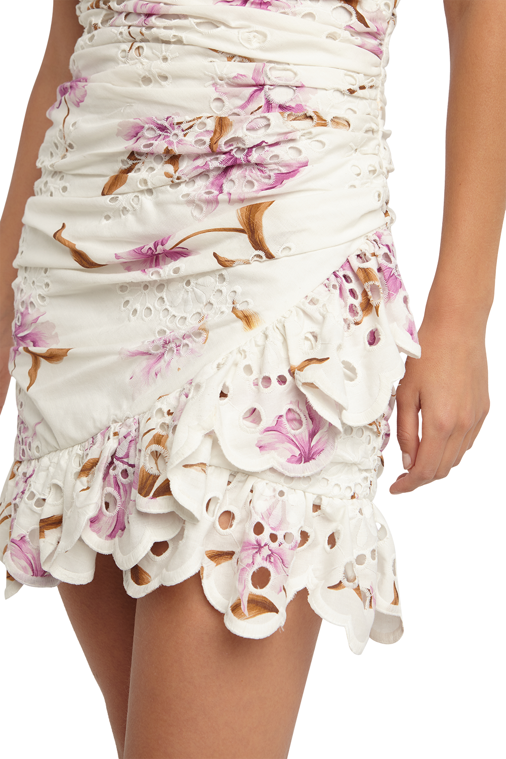 FLORAL PRINT DRESS in colour BLANC DE BLANC
