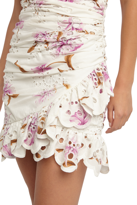 FLORAL PRINT DRESS in colour BLANC DE BLANC